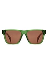 Rag & Bone 54mm Rectangular Sunglasses In Green / Brown
