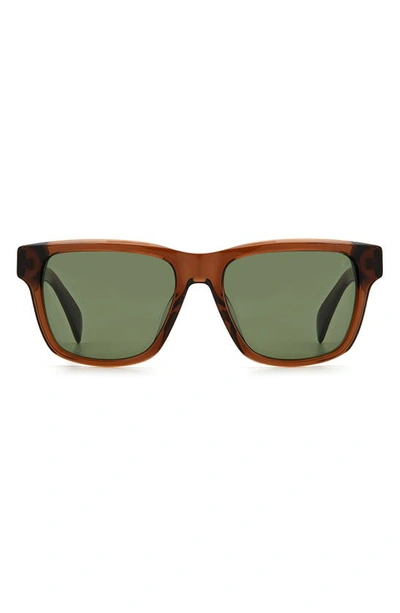 Rag & Bone 54mm Rectangular Sunglasses In Brown/green