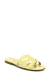 Sam Edelman 'bay' Double E Leather Flat Slides In Yellow