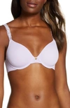 Natori Pure Luxe Underwire T-shirt Bra In Pastel Lilac/ Lead