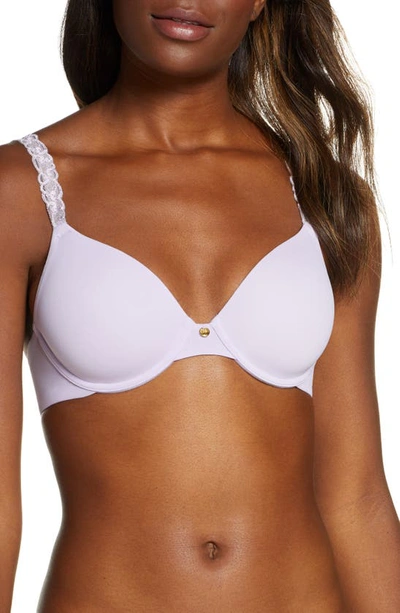 Natori Pure Luxe Underwire T-shirt Bra In Pastel Lilac/ Lead