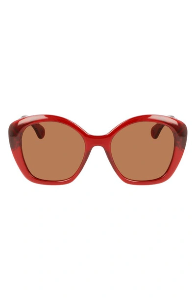 Lanvin Babe 54mm Butterfly Sunglasses In Deep Red