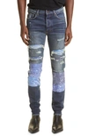 Amiri Vintage Bandana Mid-rise Skinny Stretch-denim Jeans In Blue