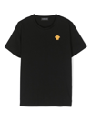 Versace Kids' Medusa Embroidery Short-sleeve T-shirt In Black