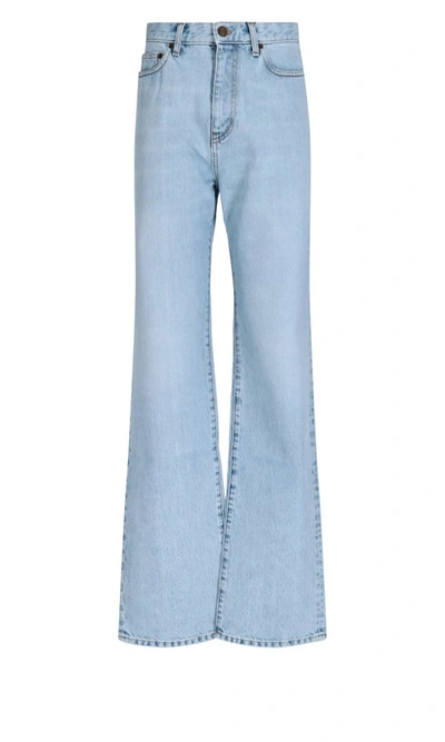 Saint Laurent Janice High-rise Straight-leg Jeans In Blue