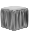 Tov Furniture Morgan Pleated Ottoman In Slate