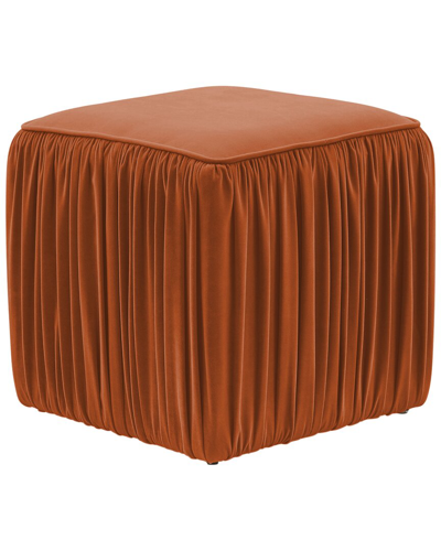 Tov Furniture Morgan Pleated Ottoman In Cognac