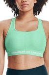 Under Armour Heatgear® Mid Cross Back Sports Bra In Green