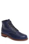 Wolverine '1000 Mile' Plain Toe Boot In Dark Blue Leather