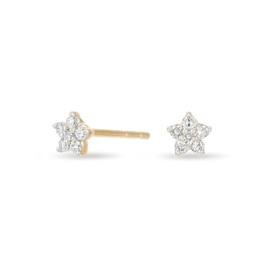 Adina Reyter 14k Yellow Gold Paris Diamond Star Flower Stud Earrings