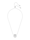 Swarovski Hollow Rhodium-plated Crystal Circle Necklace In Neutral