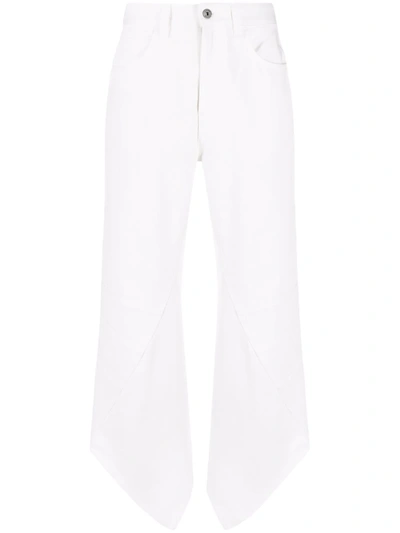 Loewe Wide-leg High-rise Cotton-twill Jeans In White