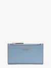 Kate Spade Small Spencer Slim Leather Bifold Wallet In Morning Sky