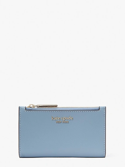 Kate Spade Small Spencer Slim Leather Bifold Wallet In Morning Sky