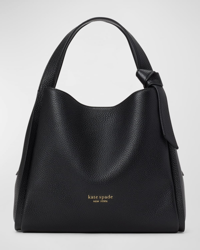 Kate Spade Knott Pebbled Leather Medium Crossbody Tote In Black