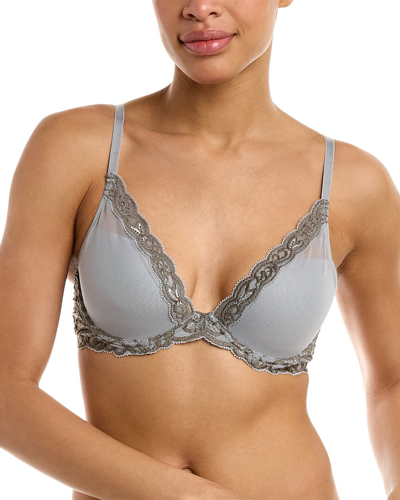 Natori Feathers Contour Plunge Bra In Stone Fog