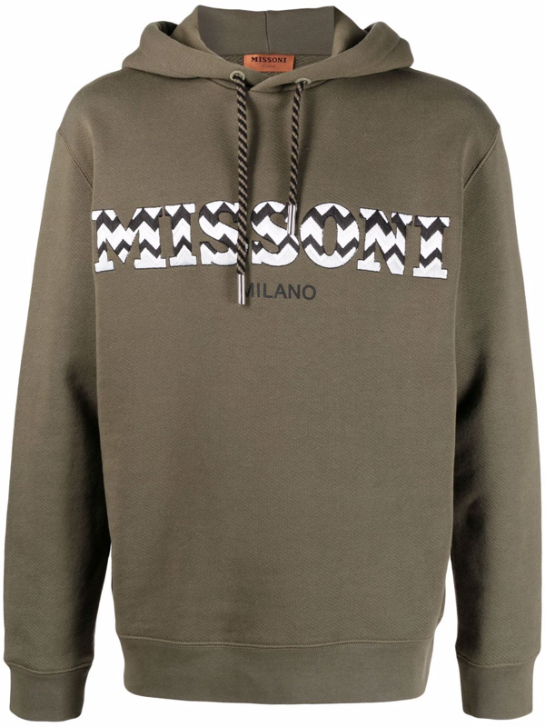 Missoni logo-embroidered hooded jacket - Brown
