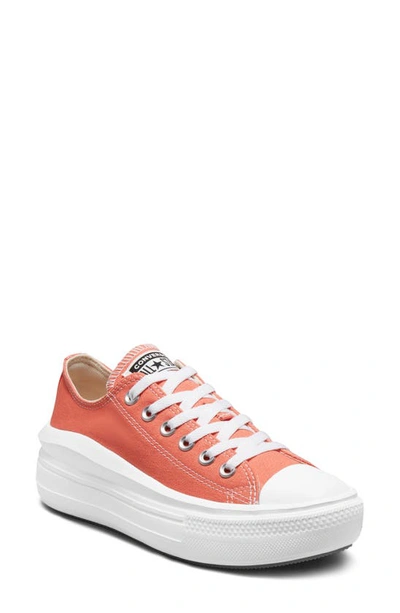Converse Chuck Taylor All Star Ox Move Canvas Platform Sneakers In Bright Madder-orange In Orange