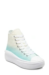 Converse Chuck Taylor All Star Hi Move Ombre Canvas Platform Sneakers In Egret/light Dew-white