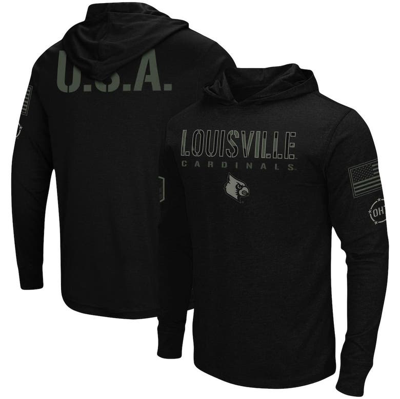 Colosseum Men's Black Louisville Cardinals Oht Military-inspired Appreciation Hoodie Long Sleeve T-shirt