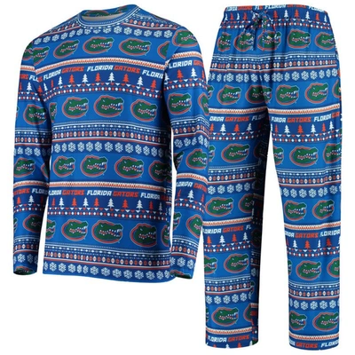 Concepts Sport Royal Florida Gators Ugly Sweater Knit Long Sleeve Top And Pant Set