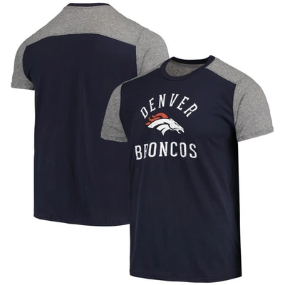 Majestic Threads Navy/gray Denver Broncos Field Goal Slub T-shirt