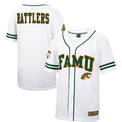 Colosseum White Florida A&m Rattlers Free Spirited Mesh Button-up Baseball Jersey