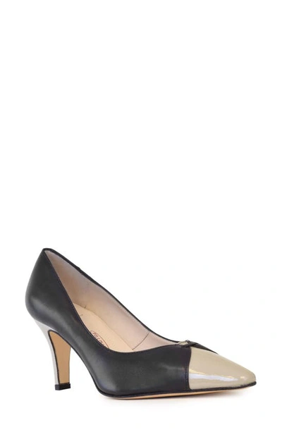 Amalfi By Rangoni Icona Pointed Toe Pump In Black/ Polvere Patent