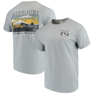 Image One Gray Missouri Tigers Comfort Colors Campus Scenery T-shirt In Gray