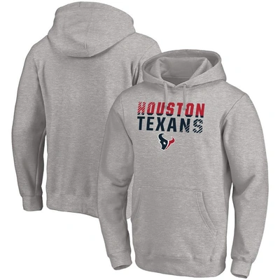 Fanatics Branded Heather Gray Houston Texans Fade Out Fitted Pullover Hoodie
