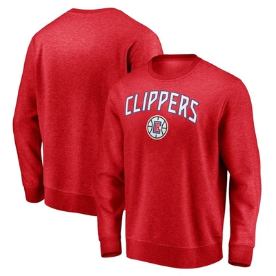 Fanatics Branded Red La Clippers Game Time Arch Pullover Sweatshirt