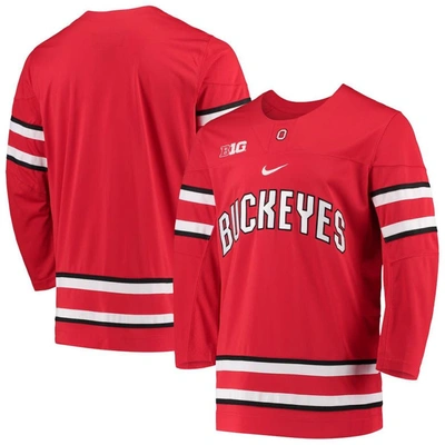 Nike Scarlet Ohio State Buckeyes Replica Team Hockey Jersey In Red