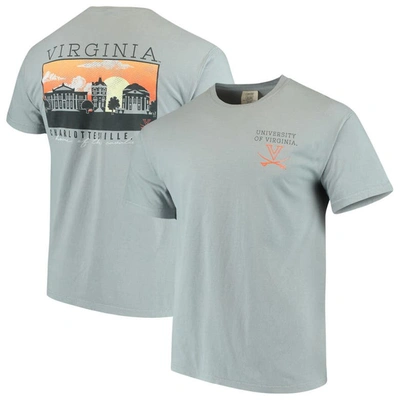 Image One Men's Gray Virginia Cavaliers Team Comfort Colors Campus Scenery T-shirt