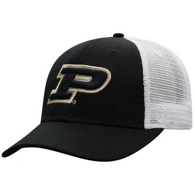 Top Of The World Men's  Black, White Purdue Boilermakers Trucker Snapback Hat In Black,white