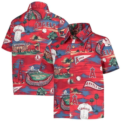 Reyn Spooner Kids' Youth  Blue Los Angeles Angels Scenic Button-up Top