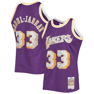 Mitchell & Ness Kareem Abdul-jabbar Purple Los Angeles Lakers 1996-97 Hardwood Classics Nba 75th Ann