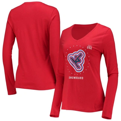 Fanatics Branded Red Team Usa Snowboarding Long Sleeve T-shirt