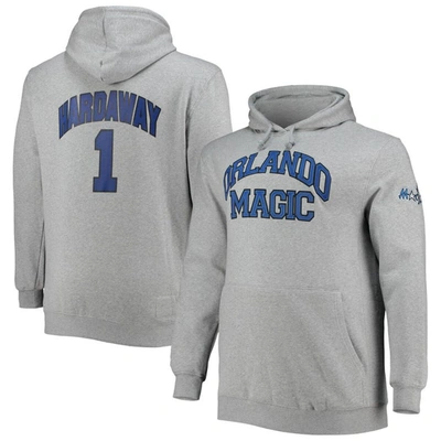 Mitchell & Ness Penny Hardaway Heathered Gray Orlando Magic Big & Tall Name & Number Pullover Hoodie