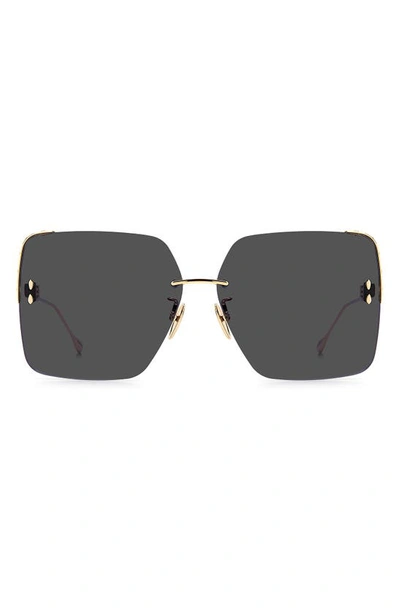 Isabel Marant Square Sunglasses In Rose Gold / Grey