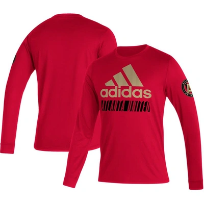 Adidas Originals Adidas Red Atlanta United Fc Vintage Performance Long Sleeve T-shirt