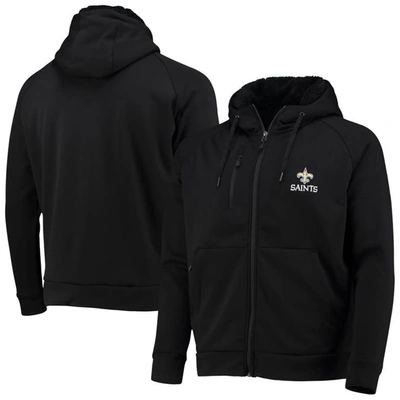 Dunbrooke Black New Orleans Saints Shag Tri-blend Full-zip Raglan Hoodie