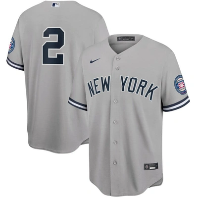 Nike Derek Jeter Gray New York Yankees 2020 Hall Of Fame Induction Replica Jersey