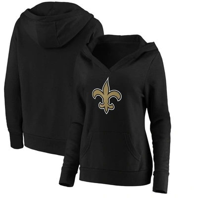 Fanatics Branded Black New Orleans Saints Primary Team Logo V-neck Pullover Hoodie
