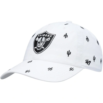 47 ' White Las Vegas Raiders Confetti Clean Up Adjustable Hat