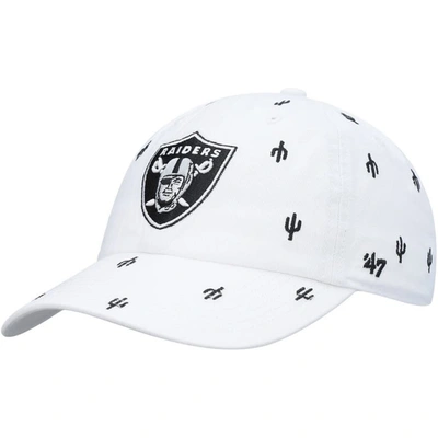 47 Brand '47 White Las Vegas Raiders Confetti Clean Up Adjustable Hat
