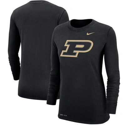Nike Black Purdue Boilermakers Logo Performance Long Sleeve T-shirt