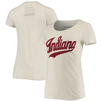 Homefield Heathered Oatmeal Indiana Hoosiers Vintage Script Tri-blend T-shirt