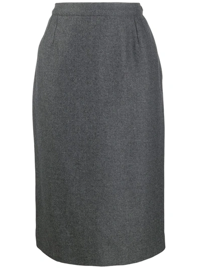 Pre-owned Valentino Knee-length Pencil Skirt In Grey