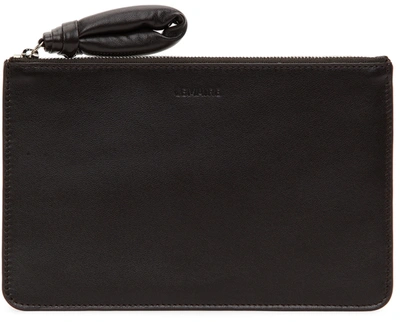 Lemaire Brown A5 Folder Pouch In 490 Dark Chocolate