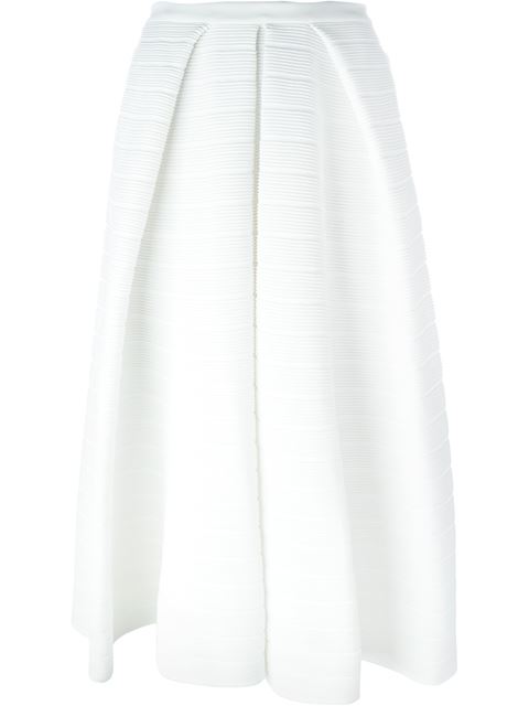 Giorgio Armani Stripe Texture Pleated Full Midi Skirt | ModeSens